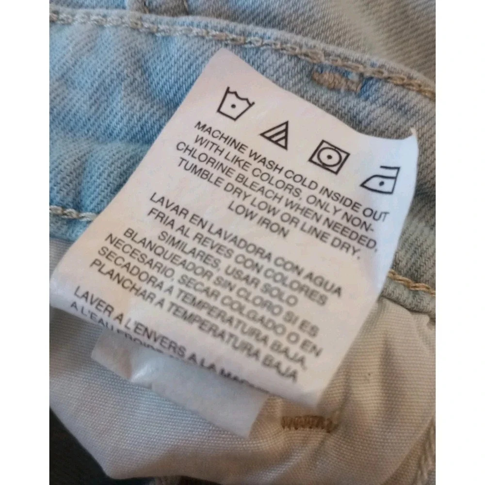 Lee Denim Wrap Skort Shorts Blue Jean Light Wash Denim Buttons Size 12